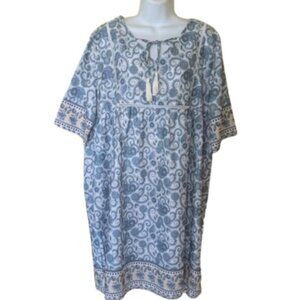 Blue and Whie Boho Bohemian Dress Size 2XL NEW
